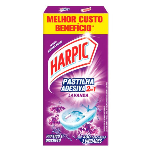 Pastilha Sanitaria Harpic 3un 2em1 Lavanda