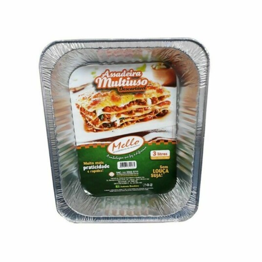 Assadeira de Alumi.retang.mello 3l