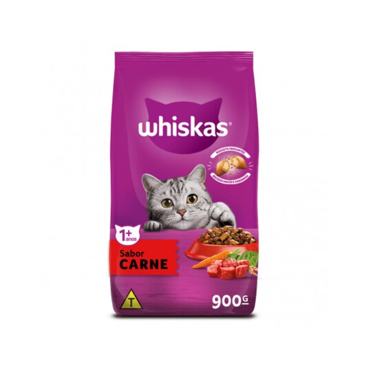 Alim.p/gatos Whiskas 900g Adultos Carne