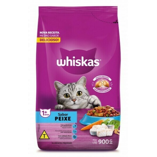 Alim.p/gatos Whiskas 900g Adultos Peixe
