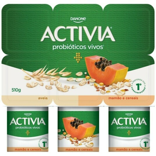 Leite Fermentado Activia 510g Mamao/cereais