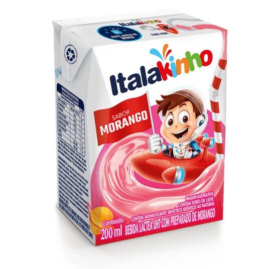 Bebida Lact.uht Italakinho 200ml Morango