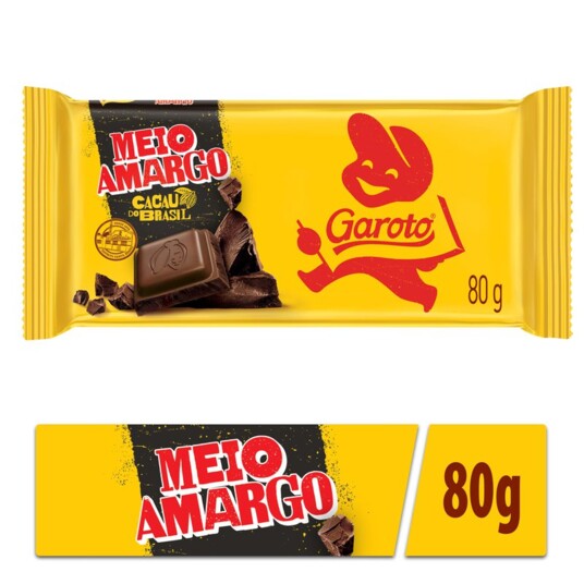 Chocolate Garoto 80g Meio Amargo