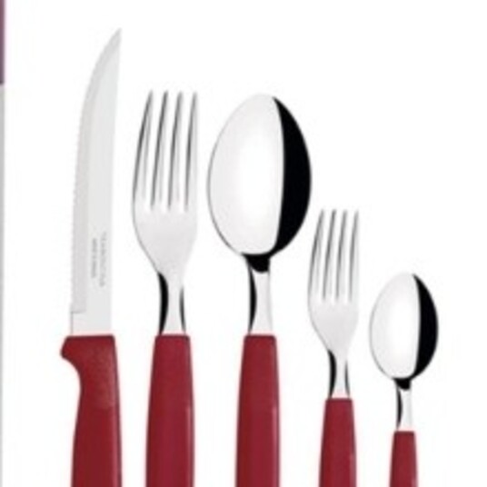 Talher Inox Tramontina Ipanema Vermelho