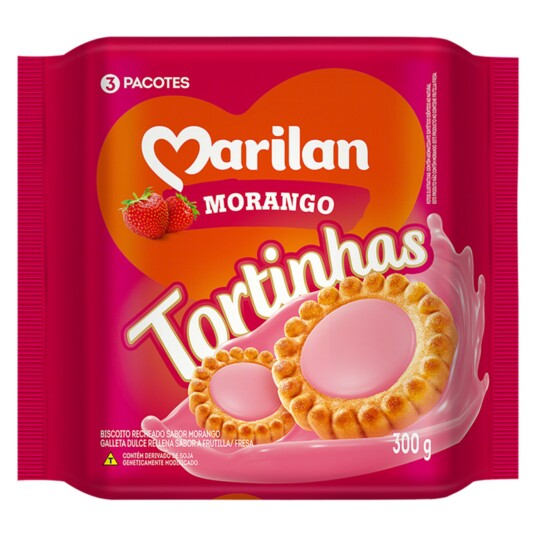Biscoito Tortinha Marilan 300g Morango