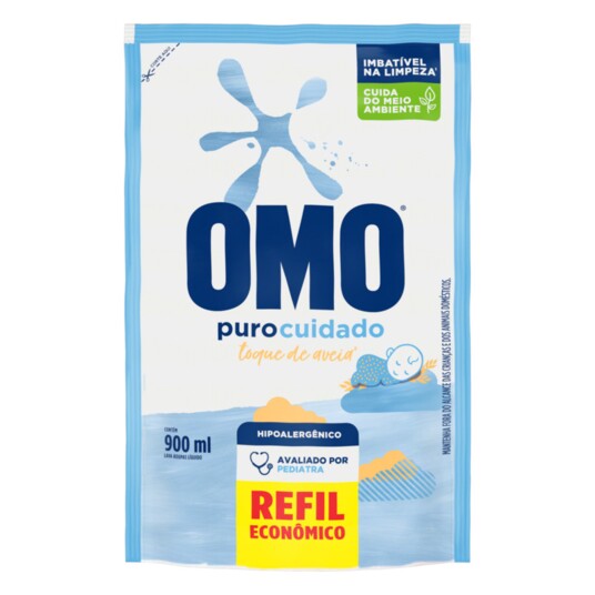 Lava Roupa Omo 900ml Puro Cuidado Sc