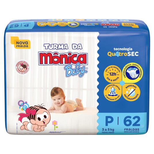 Fralda Desc.turma da Monica Mega 62un P