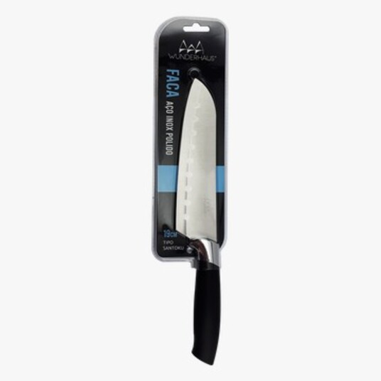Faca Aco Inox Wunderhaus 19cm Tp Santoku