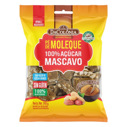 Pe de Moleque Dacolonia 240g 100% Masc.melad