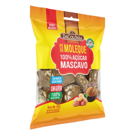 Pe de Moleque Dacolonia 240g 100% Masc.melad