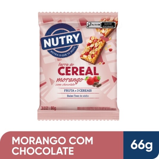 Barra Cereal Nutry 66g Morango/choc.