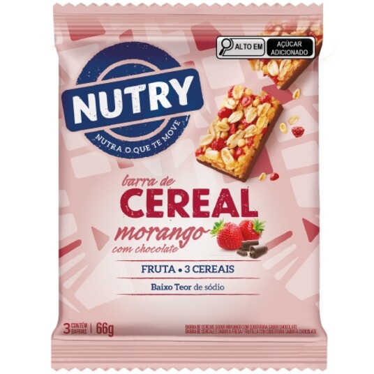 Barra Cereal Nutry 66g Morango/choc.