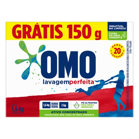 Sabao em Po Omo 1,6kg Gts150g Lavag.perfeita