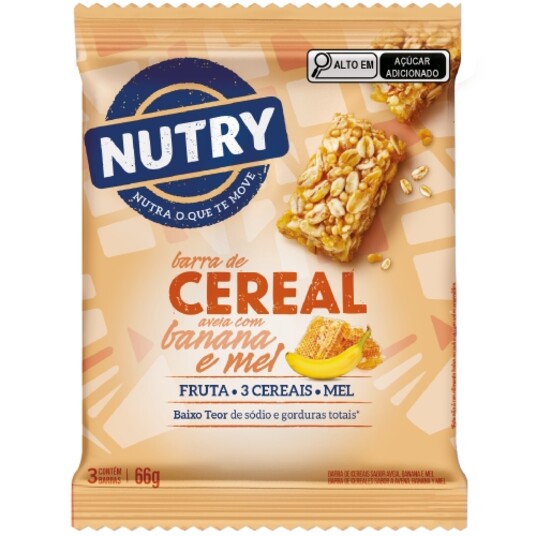 Barra Cereal Nutry 66g Aveia/banan/mel