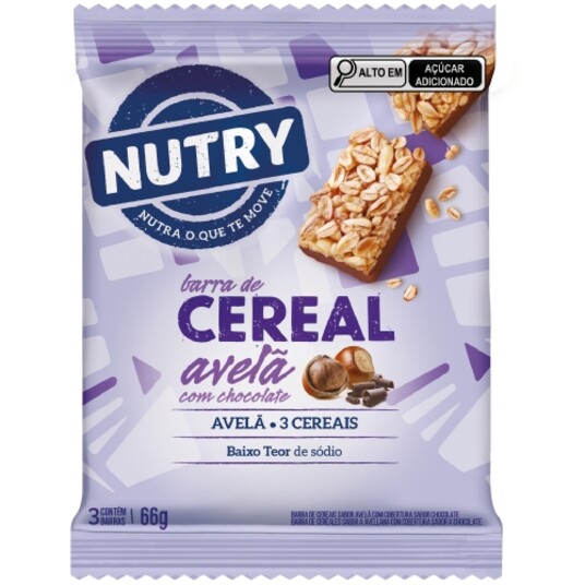 Barra Cereal Nutry 66g Avela/chocolate