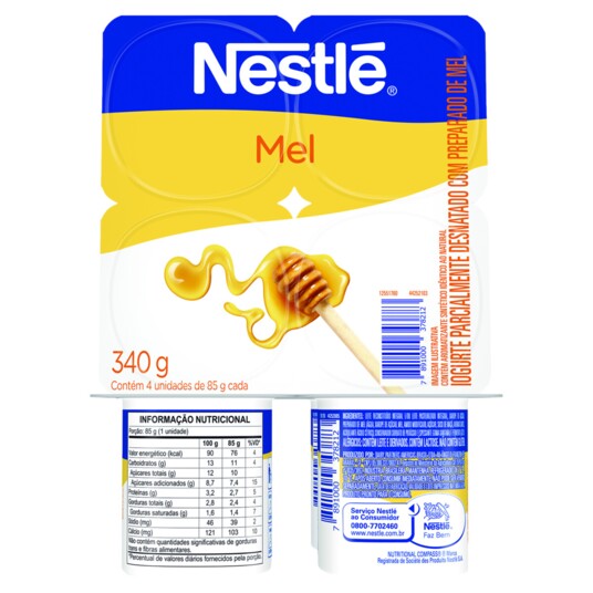 Iogurte Nestle 340g Natural Mel Br