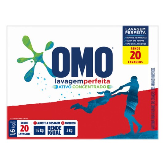 Sabao em Po Omo 1,6kg Lavag.perfeita