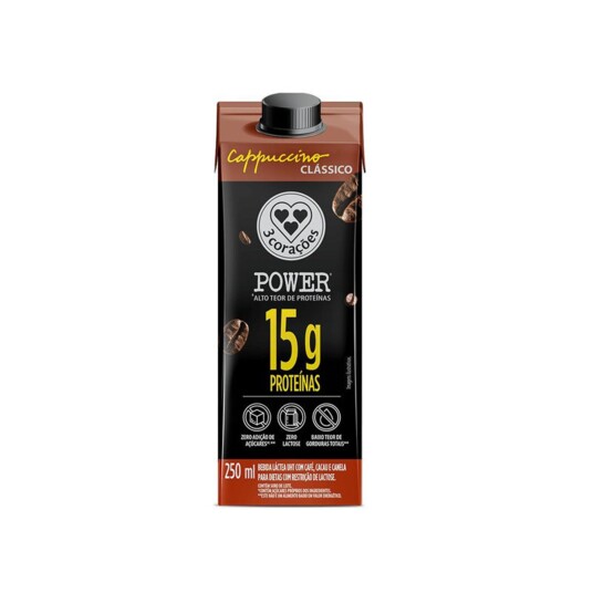 Cappuccino Pow.whe.3 Coracoes 250ml Classico