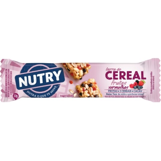 Barra Cereal Nutry 22g Frut.vermelhas