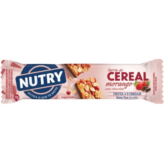 Barra Cereal Nutry 22g Morango/chocol.