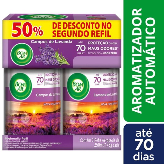 Odorizador Bom Ar 250ml 50% Desc.lavand