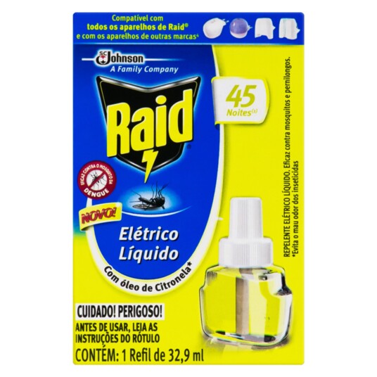 Repelente Eletrico Liq.raid 32,9ml Oleo Citronela