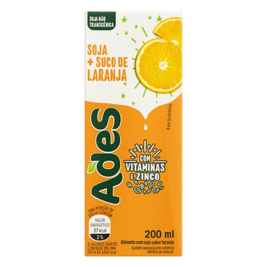 Bebida de Soja Ades 200ml Laranja