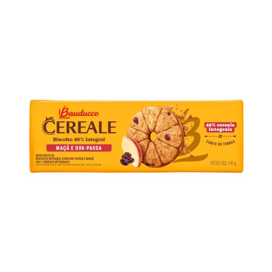 Biscoito Cereale Bauducco 141g Maca/uva Passa