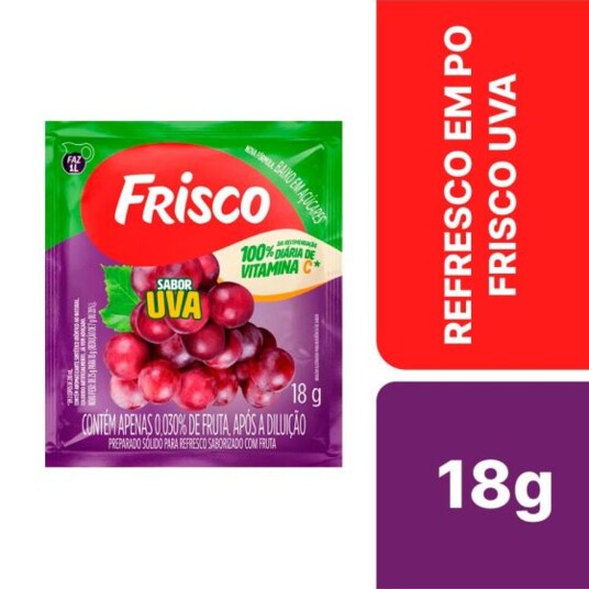 Refresco em Po Frisco 18g Uva