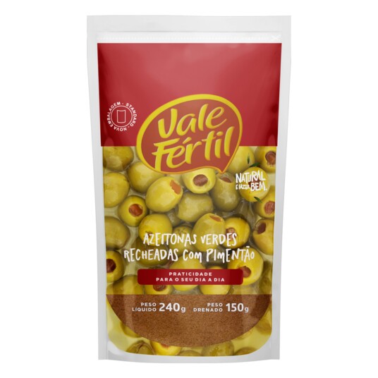 Azeitona Verde Vale Fertil 150g Rech.c/pimentao