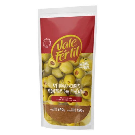 Azeitona Verde Vale Fertil 150g Rech.c/pimentao
