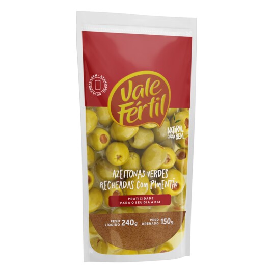 Azeitona Verde Vale Fertil 150g Rech.c/pimentao