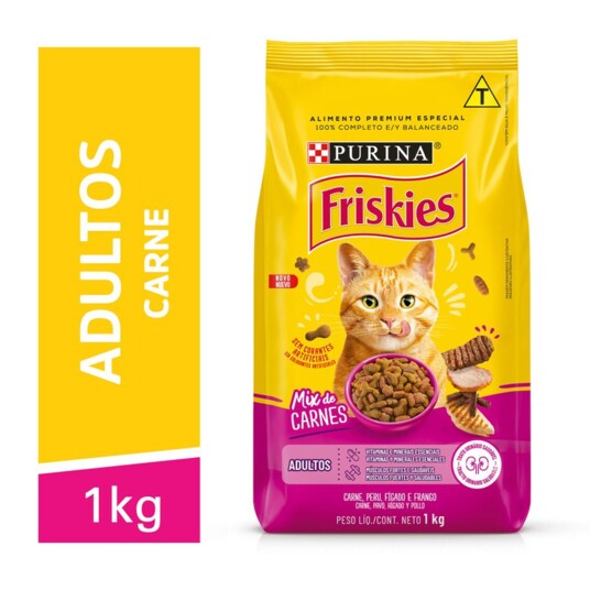 Racao P/gatos Friskies 1kg Adulto Mix Carn