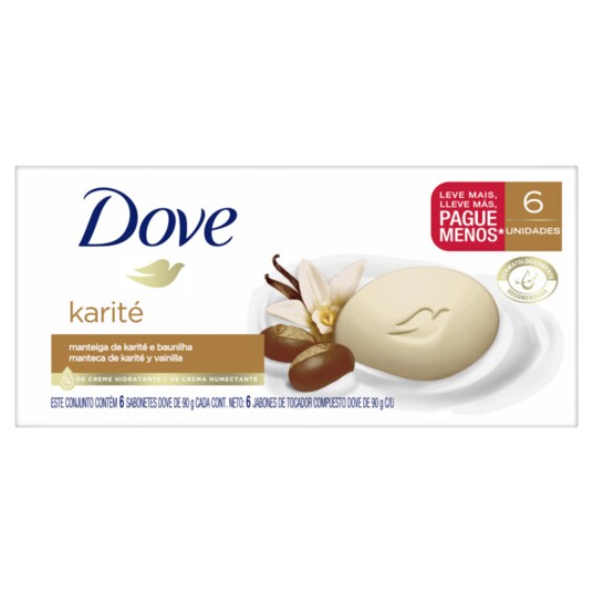 Sabonete Barra Dove 90g L+p- 6pack Karite/baunilha