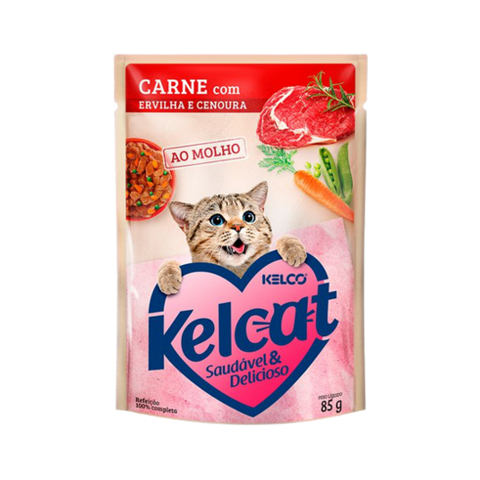 Racao P/gatos Kelcat 85g Car/erv/cen.
