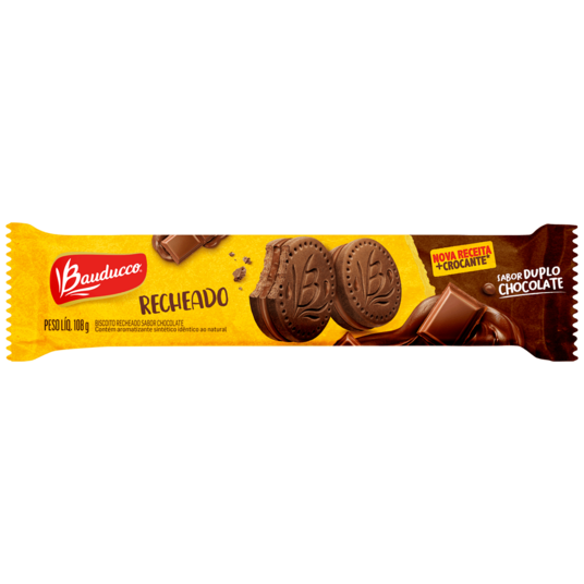 Biscoito Rech.bauducco 108g Duplo Choc.
