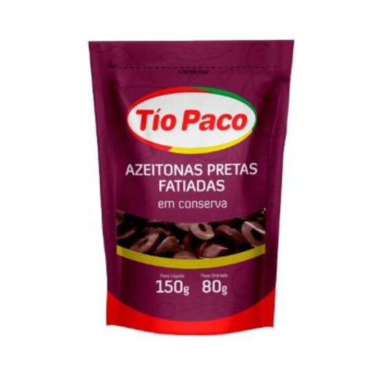 Azeitona Preta Tio Paco 80g Fatiada