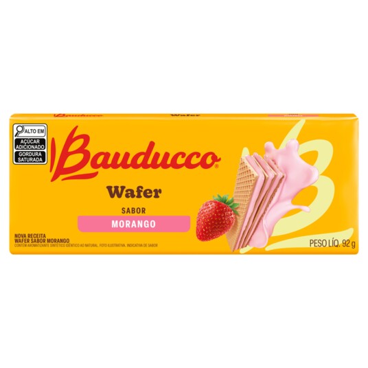 Biscoito Wafer Bauducco 92g Morango
