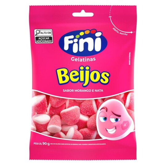 Bala Fini 80g Beijos Morango