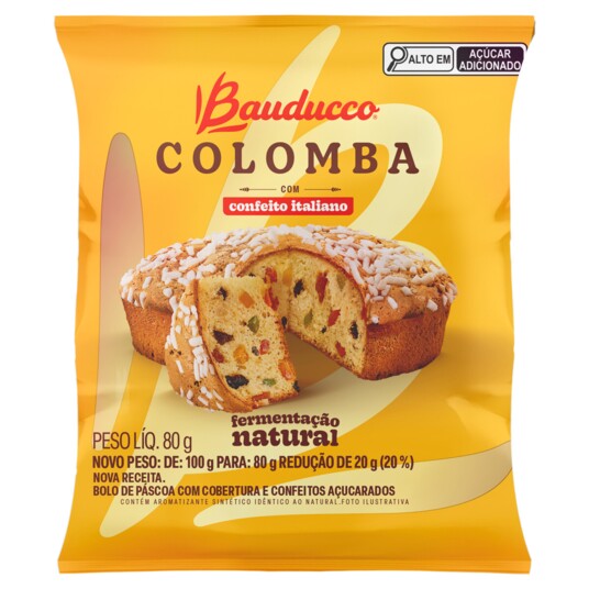 Mini Colomba Bauducco 80g Ferm.nat.frutas