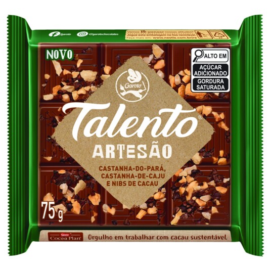 Chocolate Garoto Talento 75g Cast.caju/para
