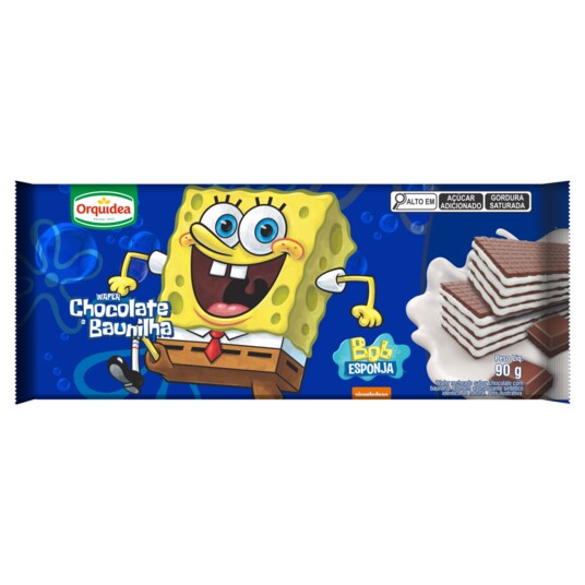 Biscoito Wafer Bob Esp.orquidea 90g Choc.baunilha