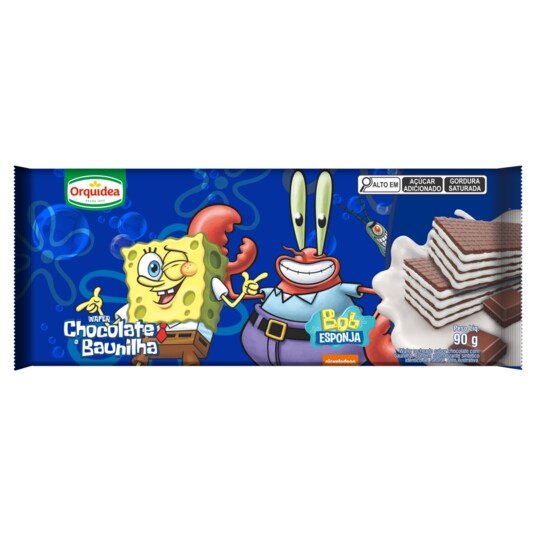 Biscoito Wafer Bob Esp.orquidea 90g Choc.baunilha