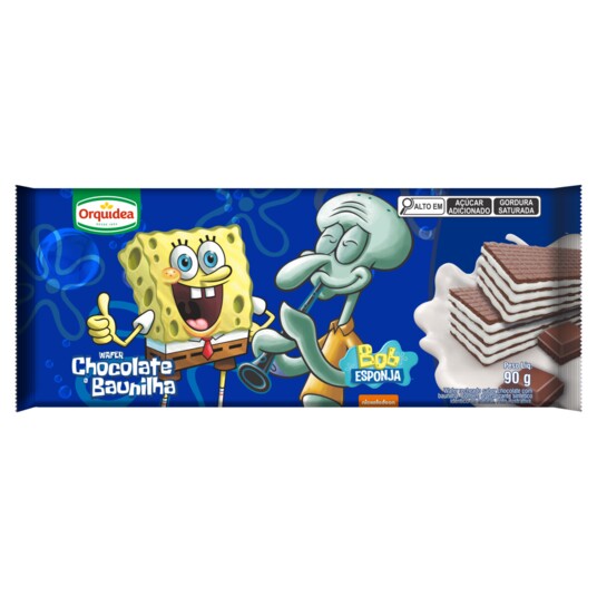 Biscoito Wafer Bob Esp.orquidea 90g Choc.baunilha