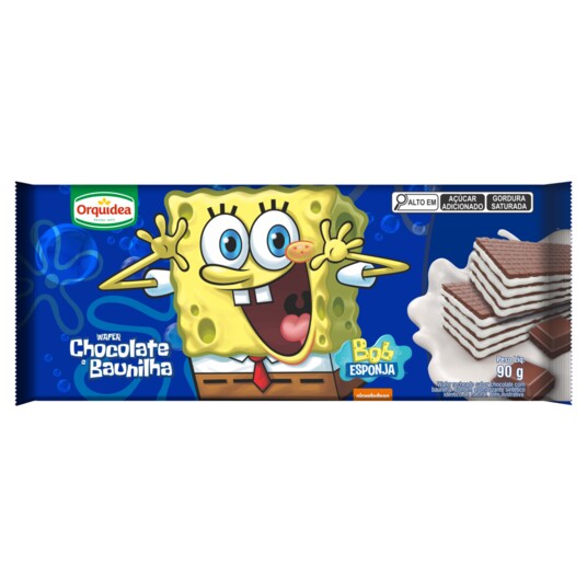 Biscoito Wafer Bob Esp.orquidea 90g Choc.baunilha