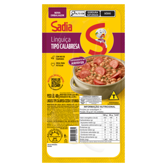 Linguica Calabresa Sadia 400g