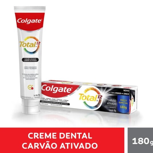 Creme Dental Colgate Total 12 180g Carvao Ativado