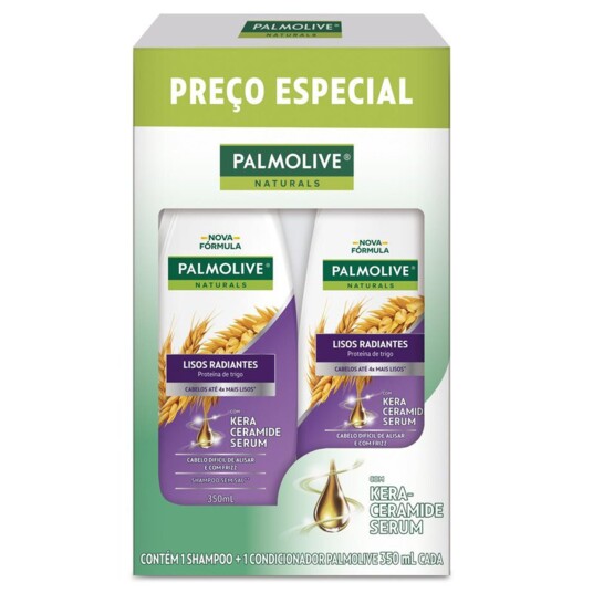 Kit Sh.+cond.palmolive 2x350ml Lisos Radiantes