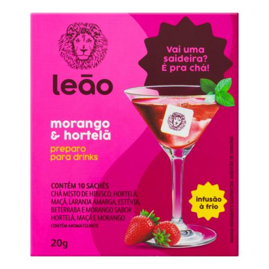 Cha Drinks Leao 20g Morango/hortela