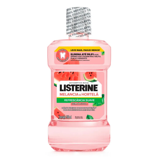 Antissep.bucal Listerine 500ml Lv+pg- Melancia